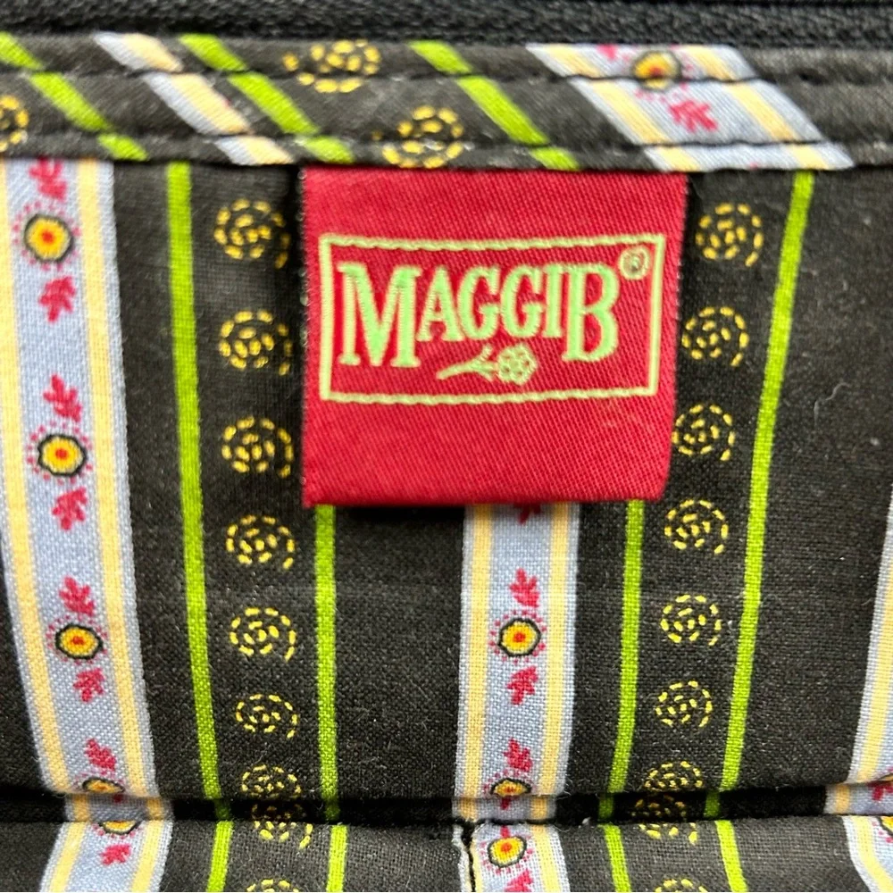 Black and Green Floral Wallet with Geometric Band Wallet‎ or Fanny Pack